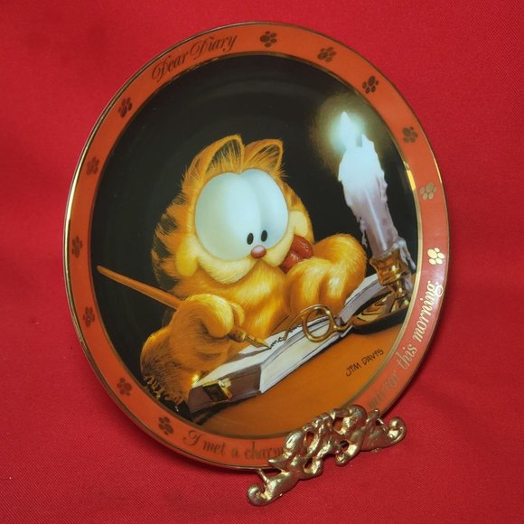 Garfield The Charming Cat Plate 1978 Dear Diary Series - Picture 12 of 12